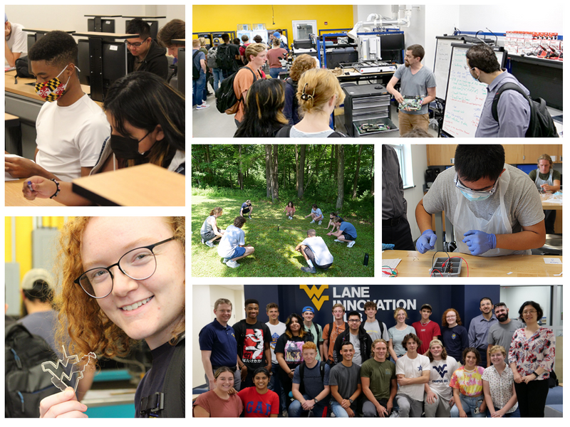 a collage of photos showing students participating in various activities